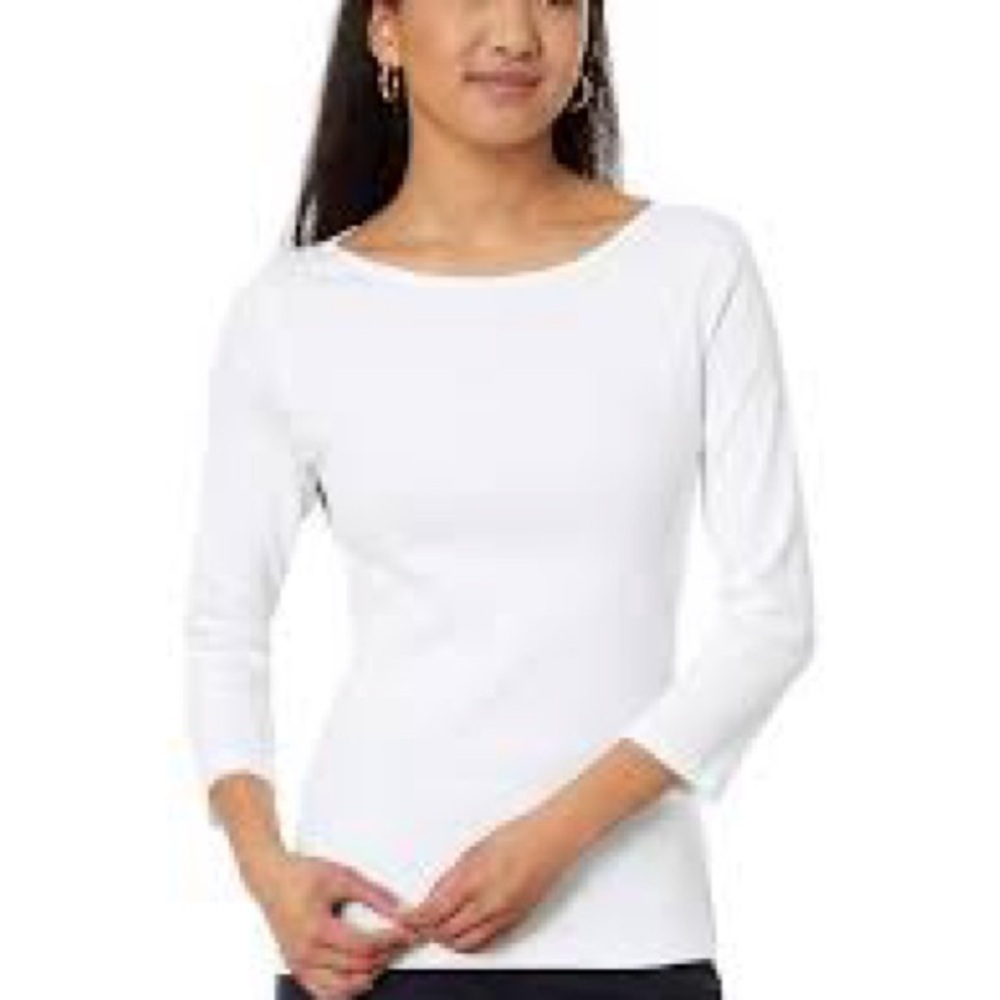 Eileen Fisher White Long Sleeve Top 0254